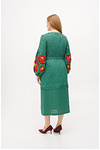 Embroidered dress "Olga" green